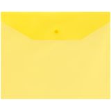 Папка-конверт на кнопке OfficeSpace А5 (190*240мм), 120мкм, пластик, полупрозрачная, желтая