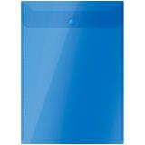 Папка-конверт на кнопке OfficeSpace А4, вертикальная, 150мкм, пластик, полупрозрачная, синяя