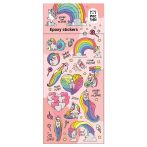 Наклейки гелевые MESHU "Rainbow unicorn", 10*23 см, пакет европодвес