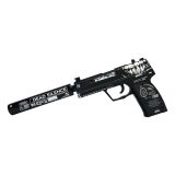 Пистолет деревянный ТРИ СОВЫ USP-S, серия легендарный, "Билет в темноту", подложка ХДФ с европодвесом, термоусадка