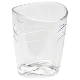 Подставка-стакан СТАММ "Вега", пластиковая, овальная, прозрачная