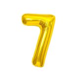 Воздушный шар, 40", MESHU,  цифра 7, золотой, фольгированный