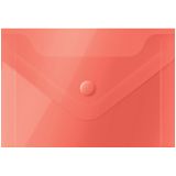 Папка-конверт на кнопке OfficeSpace А7 (74*105мм), 150мкм, пластик, красная