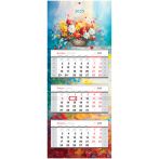 Календарь квартальный 3 бл. на 3 гр. BG Premium "Цветочная фантазия", с бегунком, 2025г.