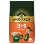 Кофе растворимый Monarch "Classic", 3в1, порошкообразный, порционный, 50 пакетиков*13,5г, мягкая упаковка