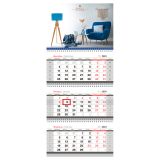 Календарь квартальный 3 бл. на 3 гр. OfficeSpace Mini "Calm environment", с бегунком, 2024г.