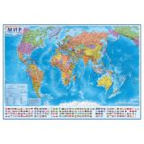 Карта "Мир" политическая Globen, 1:28млн., 1170*800мм, интерактивная, с ламинацией, европодвес