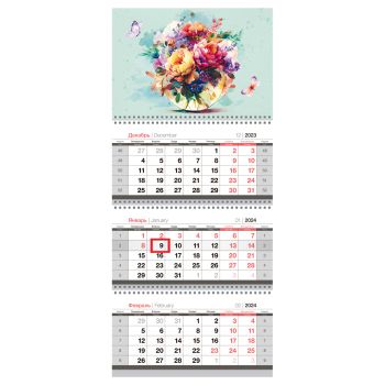 Календарь квартальный 3 бл. на 3 гр. OfficeSpace Mini 