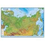 Карта "Россия" физическая Globen, 1:7,5млн., 1160*800мм, интерактивная, с ламинацией, европодвес