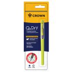 Ручка гелевая Crown "Quick Dry" с быстросохнущими чернилами и антибактериальным грипом, синяя, 0,5мм, корпус ассорти, 1 шт., блистер