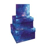 Набор квадратных коробок 3в1, MESHU "В глубинах космоса", (19,5*19,5*11-15,5*15,5*9см)