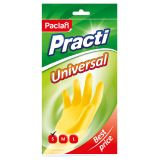 Перчатки резиновые хозяйственные Paclan "Practi. Universal", разм. S, х/б напыление, желтые, пакет с европодвесом