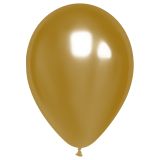 Воздушные шары,  50шт., М12/30см, MESHU, хром, золотой