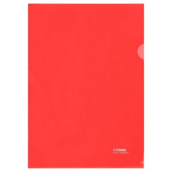 Папка-уголок СТАММ А4, 180мкм, пластик, прозрачная, красная