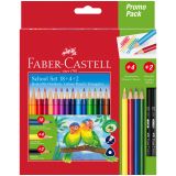 Карандаши цветные Faber-Castell, 18цв., трехгран., заточ.+ 4цв. + 2ч/г кар., картон, европодвес