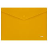 Папка-конверт на кнопке СТАММ А4, 180мкм, пластик, непрозрачная, желтая