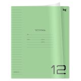 Тетрадь 12л., линия BG "UniTone. Green", пластиковая прозрачная обложка