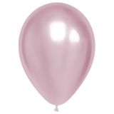 Воздушные шары,  50шт., М12/30см, MESHU, хром, розовый