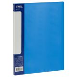Папка с 20 вкладышами СТАММ "Кристалл" А4, 14мм, 700мкм, пластик, синяя