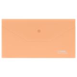 Папка-конверт на кнопке СТАММ "Акцент" С6, 180мкм, пластик, непрозрачная, персиковая