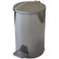 Ведро-контейнер для мусора (урна) Титан, 10л, с педалью, круглое, металл, хром