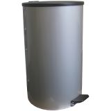 Ведро-контейнер для мусора (урна) Титан, 40л, с педалью, круглое, металл, серый металлик