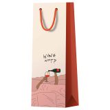 Пакет подарочный 12*36*8,5см MESHU "Wine not", глянцевая ламинация, под бутылку