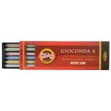 Грифели цветные для цанговых карандашей Koh-I-Noor "Gioconda", 5,6мм, металлик ассорти, 6шт., пластик коробвый