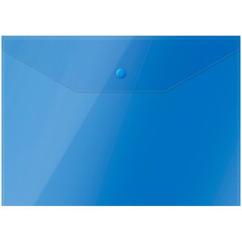 Папка-конверт на кнопке OfficeSpace А4, 150мкм, пластик, синяя