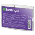 Бейдж горизонтальный Berlingo "ID 300", 85*55мм, светло-серый, без держателя