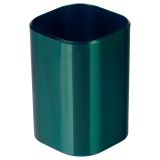 Подставка-стакан СТАММ "Фаворит", пластиковая, квадратная, зеленый хамелеон