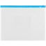 Папка-конверт на zip-молнии OfficeSpace А4, полипропилен, 150мкм, прозрачная, карман, молния синяя