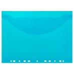 Папка-конверт с перфорацией с клапаном OfficeSpace А4, 180мкм, синяя