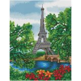 Алмазная мозаика ТРИ СОВЫ "Лето в Париже", 30*40см, холст на деревянном подрамнике, картонная коробка с пластиковой ручкой