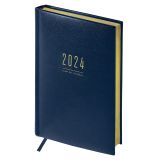 Ежедневник датированный 2024г., А5, 176л., кожзам, OfficeSpace "Dallas", синий