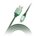 Кабель Smartbuy iK-12NS, USB2.0 (A) - microUSB (B), в оплетке, 2A output, 1м, зеленый