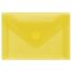 Папка-конверт на кнопке СТАММ А7 (74*105мм), 150мкм, пластик, прозрачная, желтая