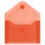 Папка-конверт на кнопке СТАММ А7 (74*105мм), 150мкм, пластик, прозрачная, красная