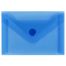 Папка-конверт на кнопке СТАММ А7 (74*105мм), 150мкм, пластик прозрачная, синяя