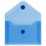 Папка-конверт на кнопке СТАММ А7 (74*105мм), 150мкм, пластик прозрачная, синяя