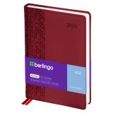Ежедневник датированный 2025г., А5, 184л., кожзам, Berlingo "Vivella Prestige", бордовый