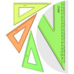Треугольник 30°, 23см СТАММ, пластиковый, прозрачный, неоновые цвета, ассорти