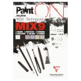 Скетчбук - альбом для смешанных техник 27л., А4 Clairefontaine "Paint ON", на склейке, 250г/м2, 5цветов, 4 типа поверхности