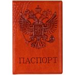 Обложка для паспорта OfficeSpace "Герб", экокожа, коричневый