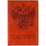 Обложка для паспорта OfficeSpace "Герб", экокожа, коричневый