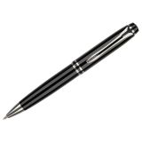 Ручка шариковая Luxor "Trident" синяя, 0,7мм, корпус черный/хром, поворотный механизм, футляр
