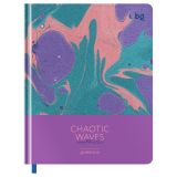 Дневник 1-11 кл. 48л. (твердый) BG "Chaotic waves. Lilac", иск. кожа, комбинирование материалов, тиснение фольгой, печать, ляссе